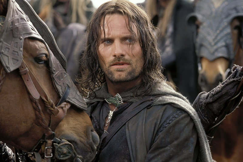 Viggo Mortensen como Aragorn en El Señor de los Anillos.
